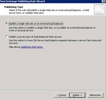 Publishing Load Balanced Web servers